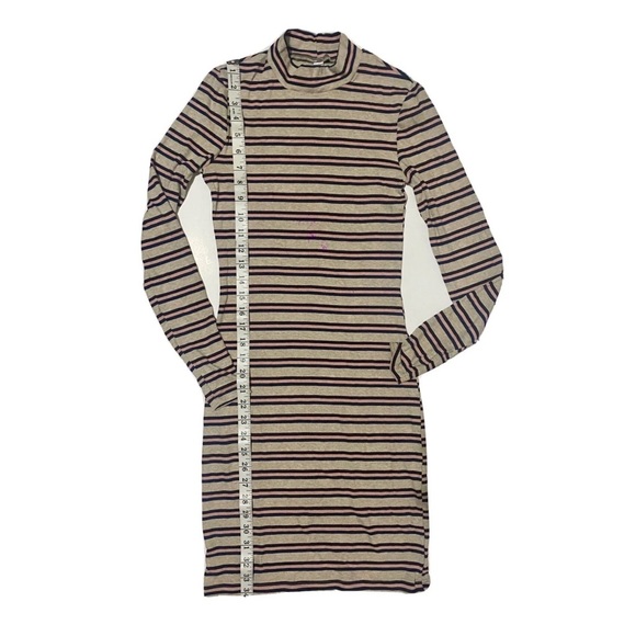 American Apparel Purple Stripe Mock Neck Medium Dress - Picture 1 of 2